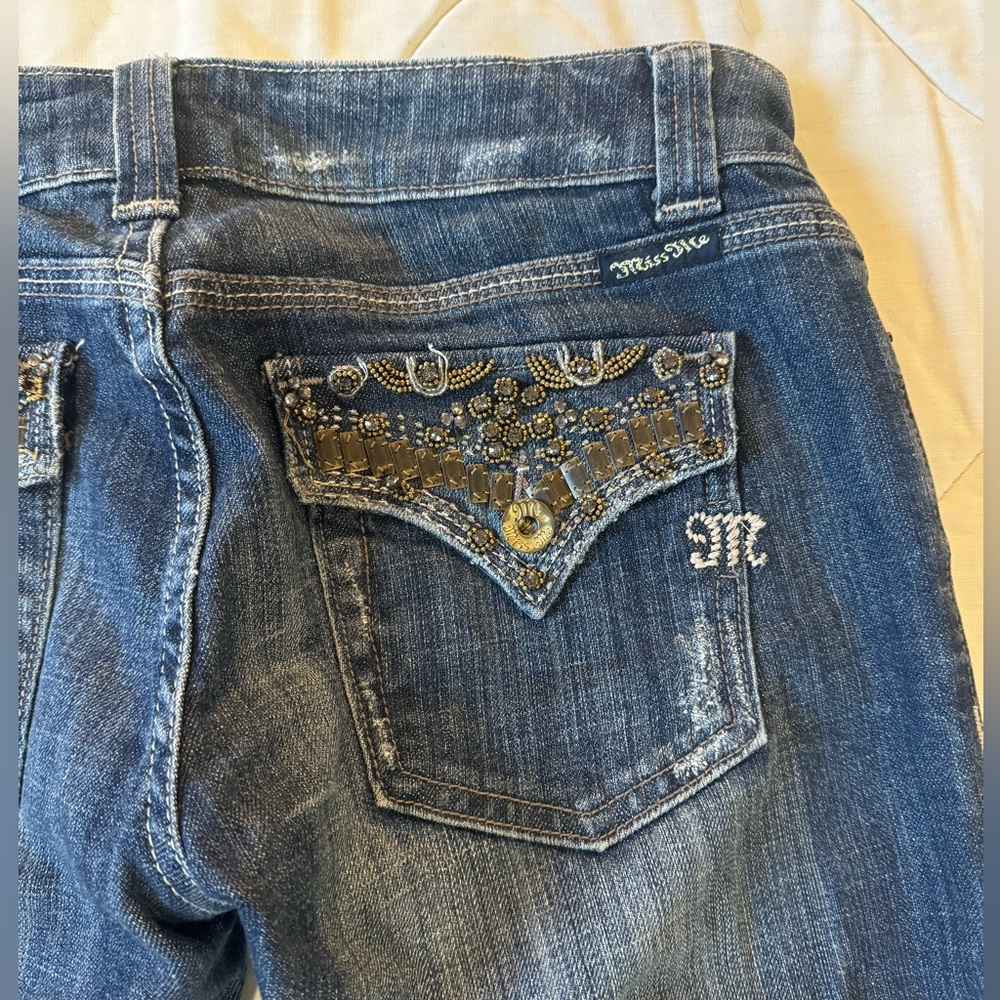 Miss Me beaded pocket boot cut jeans